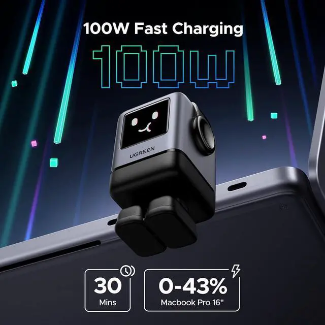 Alt view image 4 of 7 - UGREEN Uno 100W USB C Charger, Nexode 4-Port GaN Charger Compact Fast USB C Power Adapter for MacBook Pro/Air 2025, iPad Pro, iPhone 17 Pro, Galaxy S25 Ultra, Pixel 10, Steam Deck, ROG Ally