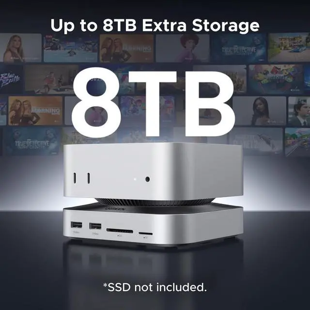 Alt view image 5 of 7 - UGREEN Mac mini M4 Dock and Stand DP Hub for Mac mini M4 and M4 Pro 2024 with M.2 NVMe SSD Enclosure, 4K144Hz DP,10G USB A/C, SD/TF, Audio