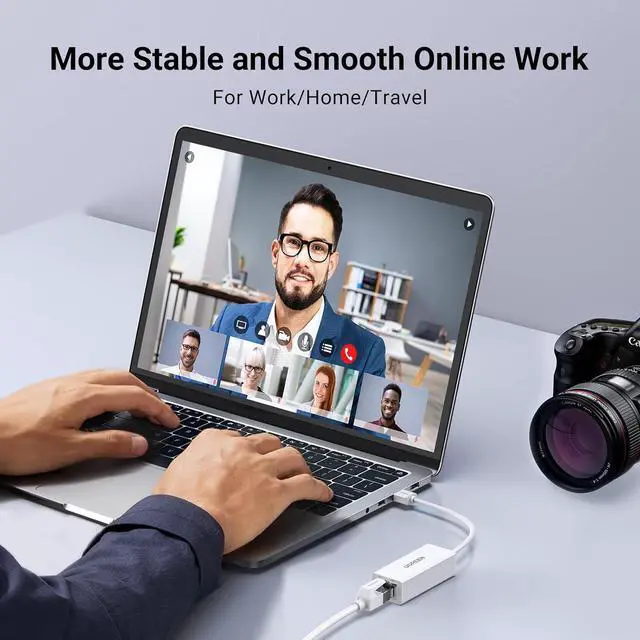 Alt view image 6 of 7 - UGREEN USB-A to Ethernet Adapter, 10/100 Mbps Network Adapter, RJ45 Wired LAN Internet Adapter for Laptop PC Compatible with Nintendo Switch MacBook Chromebook Surface Windows MacOS Linux White