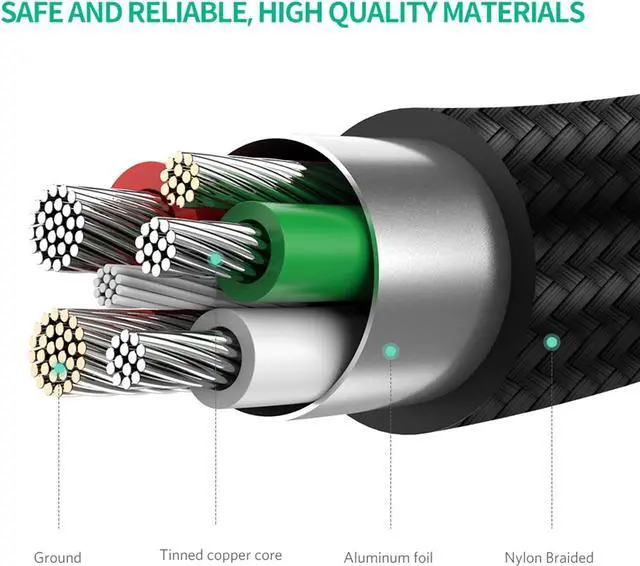 Alt view image 5 of 7 - UGREEN Micro USB Cable, 1.5FT High Speed Fast Charging USB Cable, Nylon Braided Durable Android Phone Charger Cord, Compatible with Samsung Galaxy S7 S6 Note LG V10 Tablet PS4 MP3