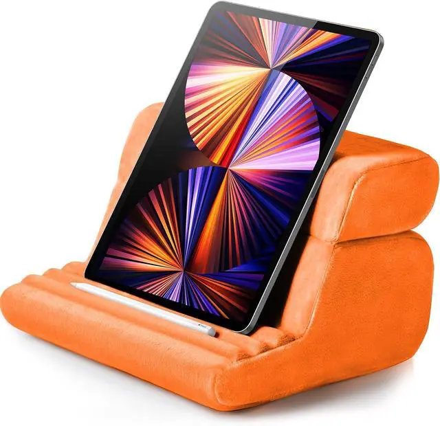 Main image of UGREEN Tablet Pillow Stand for Lap Soft Holder Bed with 3 Viewing Angles Adjustable Home Office Accessories Compatible with iPad Pro 13 12 11 10.5 Air Mini 5 4 3 2 Phone 16 15 14 E-Reader Orange