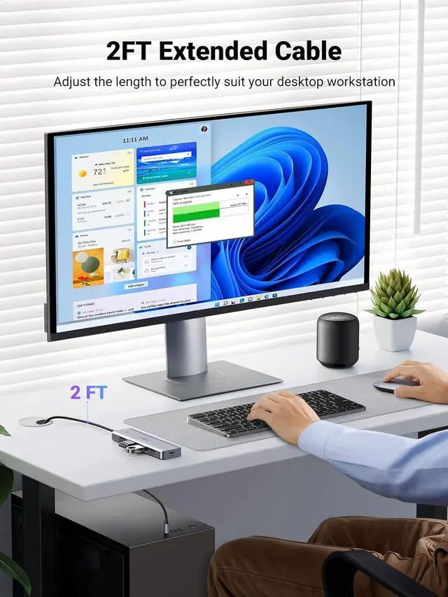 Alt view image 2 of 7 - UGREEN USB C Hub - 4 Port USB 3.0 Powered Splitter for Laptops, MacBooks, iPads, Chromebooks, iPhones, Galaxy S23 & More, 2FT