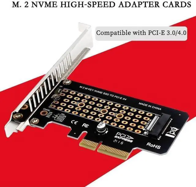 Alt view image 2 of 7 - JAENFONG PH41 PCIe3.0 X4 to M.2 NVME MKey Adapter Card 32gbps Compatible with M.2 NVMe 2230-2280 SSD X4 X8 X16 Slot (Full Height)