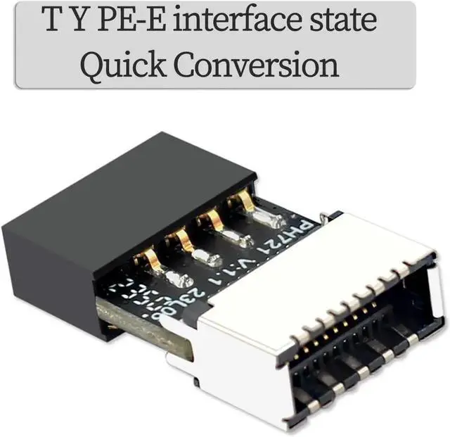 Alt view image 5 of 7 - JAENFONG PH721 Motherboard USB2.0 9PIN to Type-E Adapter Male to Famale Connector USB C Front Panel Socket (6Pcs)