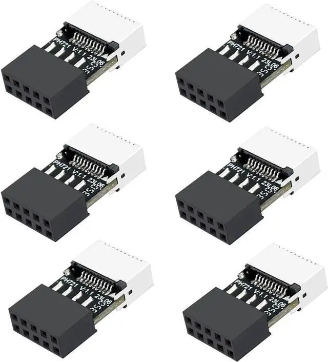 Main image of JAENFONG PH721 Motherboard USB2.0 9PIN to Type-E Adapter Male to Famale Connector USB C Front Panel Socket (6Pcs)