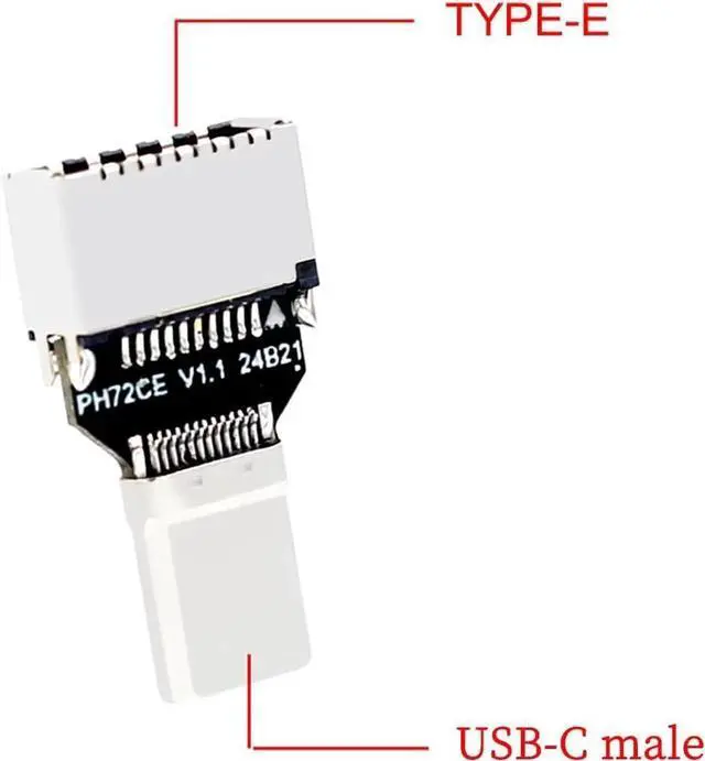 Alt view image 2 of 5 - JAENFONG PH721CE USB 3.2 USB-C Male to Type-E Female Adapter 20Gbps Front Panel USB-C Converter for Desktop PC Case