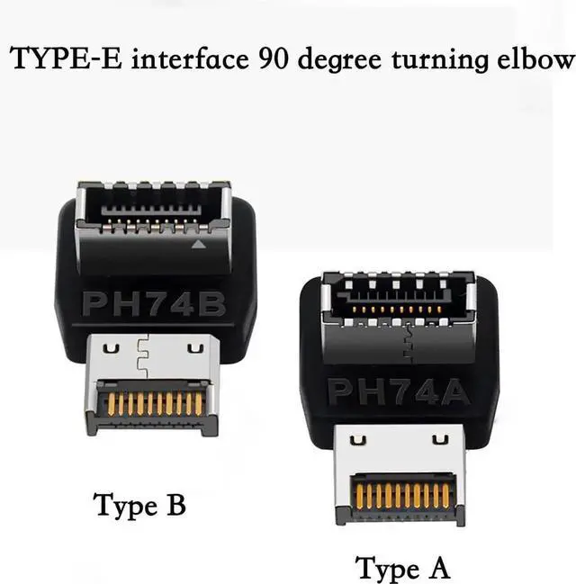 Alt view image 4 of 6 - JAENFONG USB 3.2 Type-E 90 Degree Front Panel Socket, Vertical USB C Header Adapter Converter for Computer Motherboard (PH74B)