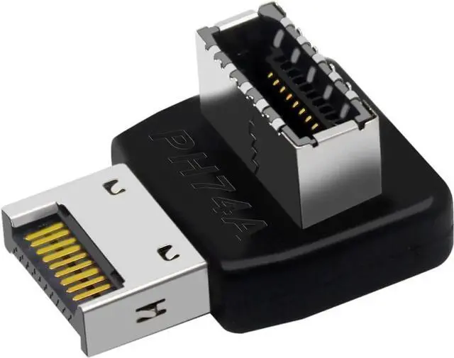 Main image of JAENFONG USB 3.2 Type-E 90 Degree Front Panel Socket, Vertical USB C Header Adapter Converter for Computer Motherboard (PH74A)