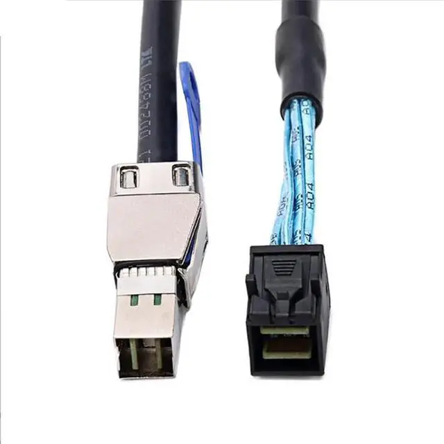 Main image of JAENFONG Mini SAS HD Cable with IC SFF-8644 to SFF-8643 \u2013 12Gbps High-Speed Server Interconnect, 28AWG Copper Wire (3m)
