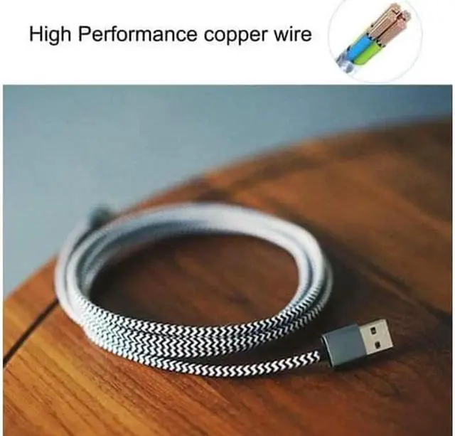 Alt view image 2 of 6 - JAENFONG Micro USB Cable 10ft 3Pack by High Speed 2.0 USB A Male to Micro USB Sync Charging Nylon Braided Cable for Android Phone Charger Cable Tablets Wall and Car Charger Connection