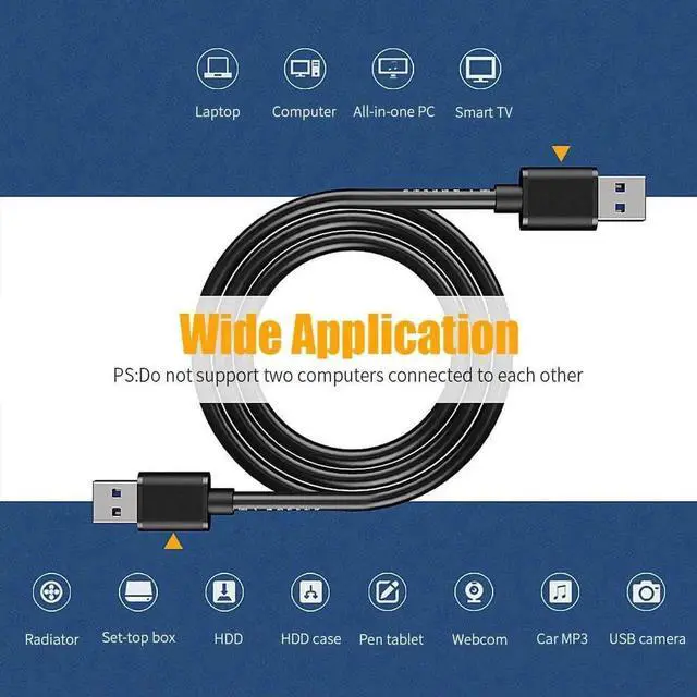 Alt view image 7 of 7 - 3 Pack USB 3.0 A to A Male Cable [1.5FT+1.5FT+1.5FT], USB 3.0 to USB 3.0 Cable USB Male to Male Cable Double End USB Cord Compatible with Hard Disk, Cameras,Laptop Cooler, DVD Player and More