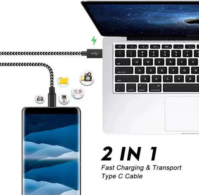 Alt view image 3 of 7 - USB C Cable, 5-Pack, 3/3/6/6/10 ft USB Type C Charger Cable,Nylon Braided Fast Charging Aluminum Housing Compatible with Samsung Galaxy,Google Pixel,LG,Huawei, TCL and Other USB Type C Cable Device