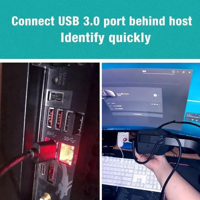 Alt view image 2 of 7 - JAENFONGfor Oculus Quest Link Cable, USB 3.0 USB A to USB C Cable 16FT / 5M, 90 Degree Angled High Speed Data Transfer & Fast Charging Cable Compatible for Oculus Quest and Oculus Quest 2 to Gaming PC