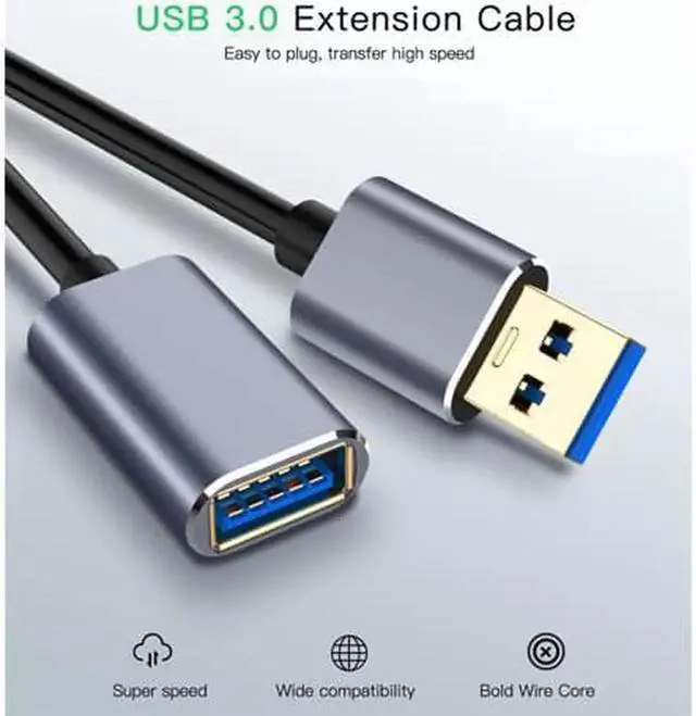 Alt view image 7 of 7 - JAENFONG USB Extension Cable Type A Male to Female USB 3.0 Extension Cord High Data Transfer Compatible with Webcam GamePad USB Keyboard Flash Drive Hard Drive Printer 3.3FT