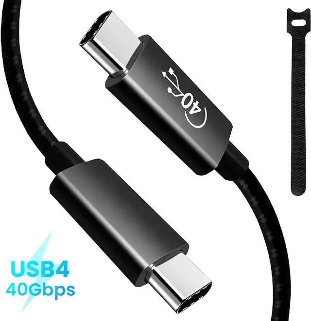 Main image of 3.3ft USB4 Cable 40Gbps Compatible with Thunderbolt 4 3 Cable, 40Gbps USB C Cable PD 100W Fast Charging, HD Video 5K Dual 4K 60Hz, for MacBook, eGPU, Docking, Hub, SSD with Sturdy Nylon Braided Cord