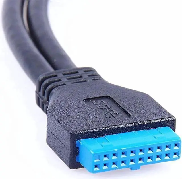 Alt view image 5 of 6 - JAENFONG 2 Ports USB 3.0 Female to Motherboard 20pin Header Cable for Front Panel USB 3.0 Motherboard Adapter Cable 20 Pin Header Convert to Two Female A Type Lead for DIY Gaming PC 30cm