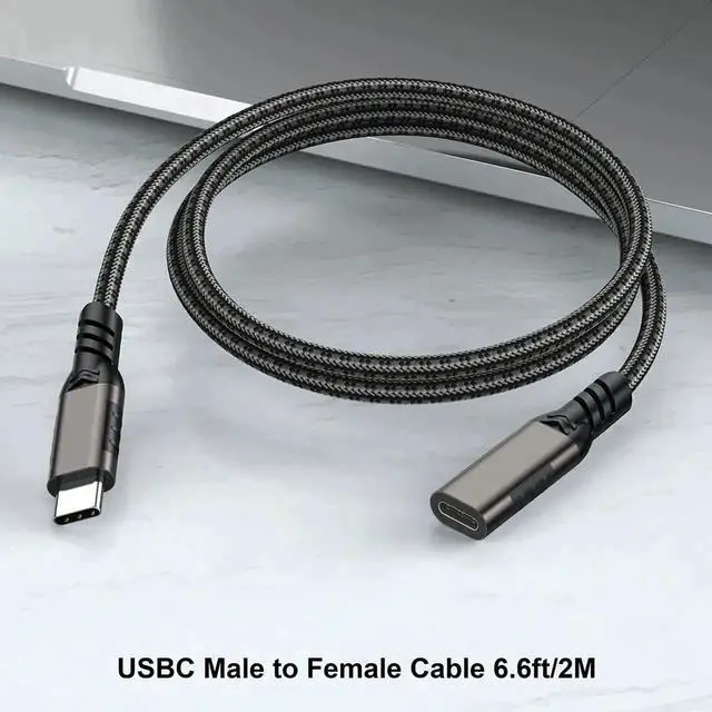 Alt view image 4 of 7 - USB Type-C Male to Female Cord, [USB3.1 Gen2 / 10Gbps] Sync Transfer USB C Extender 100W/5A Fast Charging Compatible with MacBook,Laptop,Tablet,Mobile Phone and More 6.6Feet