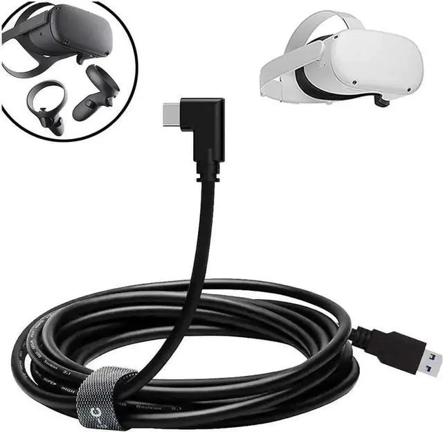 Main image of JAENFONG Oculus Quest 2 Cable (16FT/5M), Type C USB 3.1 Gen 1 Type C Stable Data Transmission 5 Gigabits Per Second and Fast Charging Link Cable for Oculus Quest and All Type C Devices, Black