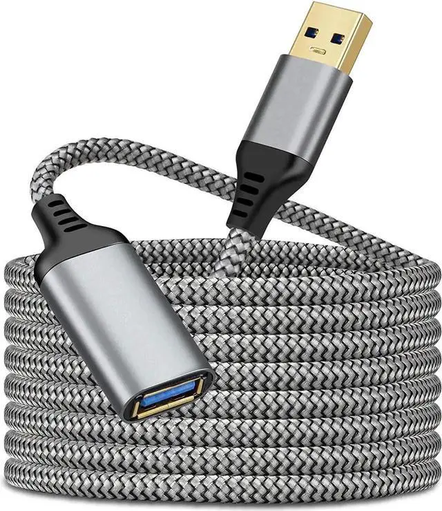 Main image of JAENFONG USB 3.0 Extension Cable 10FT, USB Type A Male to USB Female Extension Cord Full Metal housing Fast Data Transfer Compatible with USB Keyboard,Mouse,Flash Drive, Hard Drive (10feet, 3M)