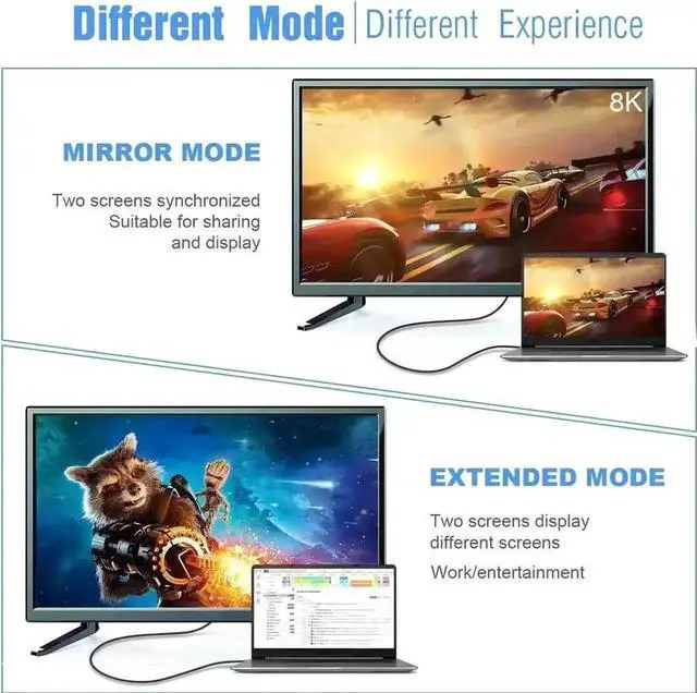 Alt view image 7 of 7 - JAENFONG USB C to DisplayPort 1.4 Cable (Support 8K@60Hz, 4K@144Hz, 2K@240Hz) Thunderbolt 3/4 Type C to DP Cord Compatible with MacBook, Mac mini, XPS, iPad, iPhone 15/16