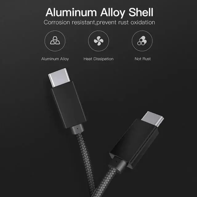 Alt view image 7 of 7 - 5A 100W Type-C Cable, 6.6ft USB Power Delivery (PD) Fast Charge USB C 3.1 Gen2, 10Gbps Data Compatible with PD Docking Stations, Hard Drives, MacBook Pro, Air, iPad Pro, PixelBook, 4K/5K Displays