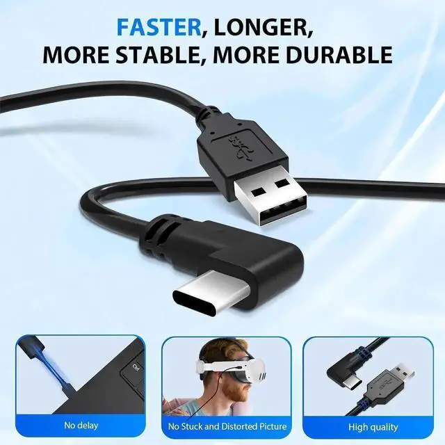 Alt view image 6 of 7 - JAENFONG Link Cable 16FT/5M for Me-ta Quest 3/Quest2/Quest Pro/Pico4 and PC/Steam VR, USB 3.0 Link Cable with 5Gbps Super Speed, with Separate Charging Port, Link Cable for VR Headset and Gaming PC