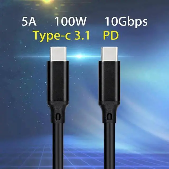 Alt view image 6 of 7 - JAENFONG 5A 100W USB-C Cable, 6.6ft USB Power Delivery (PD) Fast Charge USB 3.1 Gen2, 10Gbps Data Compatible with PD Docking Stations, Hard Drives, MacBook Pro, Air, iPad Pro, PixelBook, 4K Displays