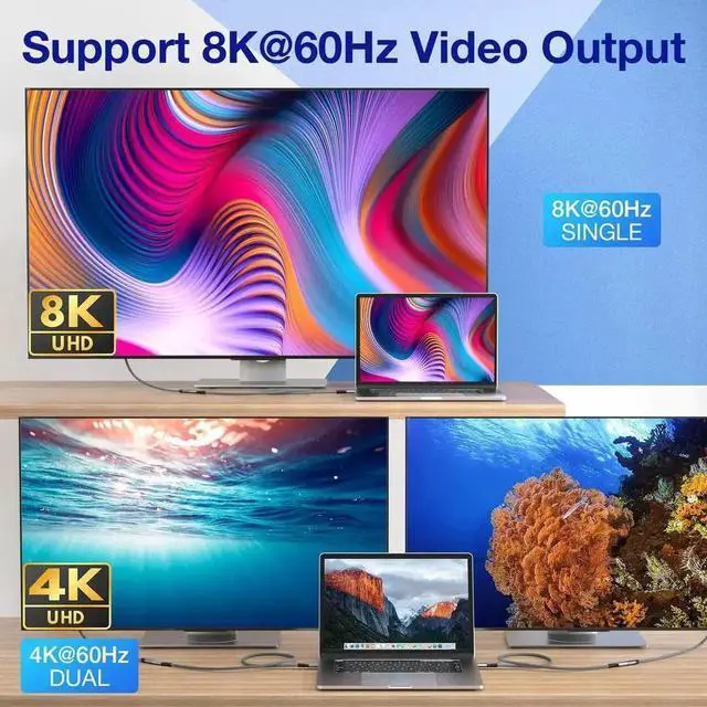 Alt view image 3 of 7 - JAENFONG USB4 Extension Cable 1.64FT / 0.5M, Thunderbolt 3 & 4 Extension Cable, USB C 4.0 Support PD 100W 20V5A, 40Gbps Transfer, 8K@60Hz, 6K/4K@60Hz Video for Dell/HP, Mac-Book, i-Mac, Dell XPS