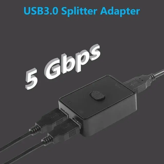 Alt view image 4 of 7 - JAENFONG USB3.0 Switch Selector, USB KVM Switcher Adapter, Bi-Directional USB Sharing Switch 2 in 1 Out/ 1 in 2 Out, 2 Port USB Switcher 2 Computers Share Keyboard Mouse Scanner Printer