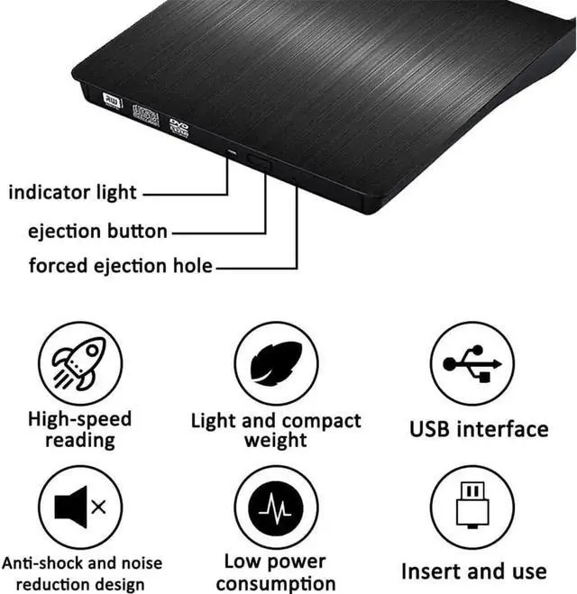Alt view image 4 of 7 - JAENFONG External DVD CD Drive Burner, USB 3.0 Portable CD Player RW Writer Reader, Pop-up External ODD&HDD Optical Drive for Windows XP/2003/ Win 10/ Win 8/ Win 7/ Vista/Linux/Mac OS X system