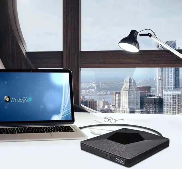 Alt view image 3 of 7 - JAENFONG External 3D Blu Ray DVD Drive Burner, Wihool Ultra Slim USB 3.0 and Type-C Blu Ray BD CD DVD Burner Player Writer Reader Disk for Mac OS, Windows xp/7/8/10, Laptop PC (Black)