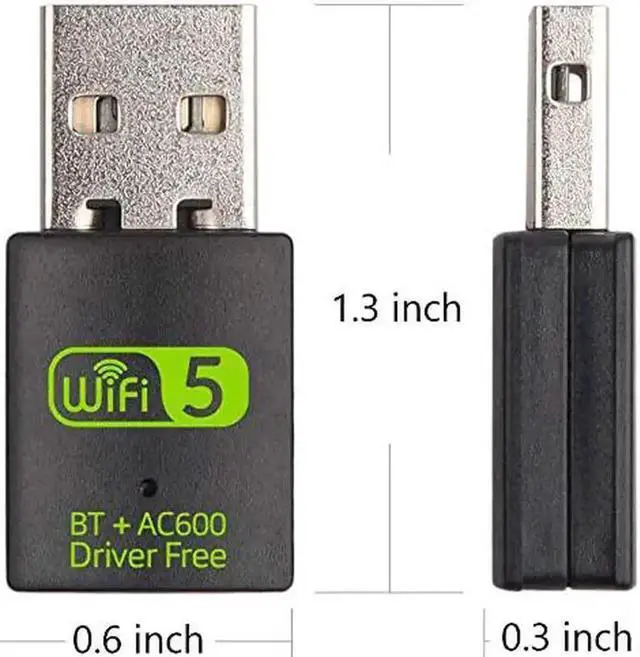 Alt view image 3 of 7 - JAENFONG AC600M USB WiFi Bluetooth Adapter, 600Mbps Dual Band 2.4/5Ghz Wireless Network External Receiver, Mini WiFi Dongle for PC/Laptop/Desktop