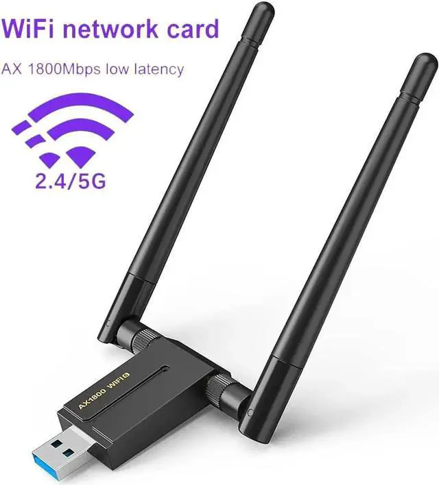 Main image of WiFi 6 USB Adapter for PC, Wireless USB WiFi Adapter for Desktop Laptop Computer, USB 3.0 WiFi Dongle High Gain Dual Band 2.4G/5GHz, AX1800Mbps MU-MiMO Wireless Network Adapter for Windows 10/11