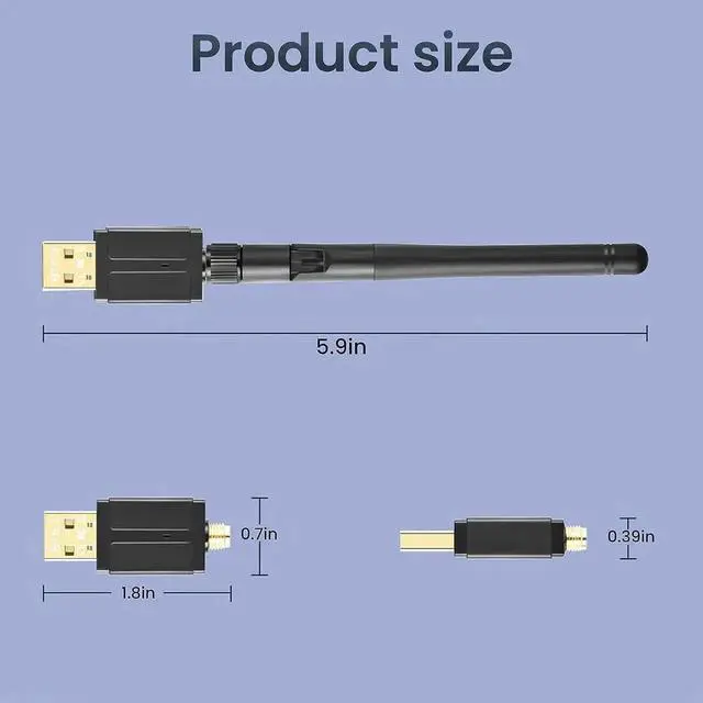 Alt view image 6 of 7 - Bluetooth Adapter for PC, USB Bluetooth 5.3 Adapter, Long Range 328FT/100M Bluetooth Dongle, Driver Free BT5.3 Adapter Compatible with Computer Windows 11/10/8.1, For Bluetooth Keyboard Mouse Printer