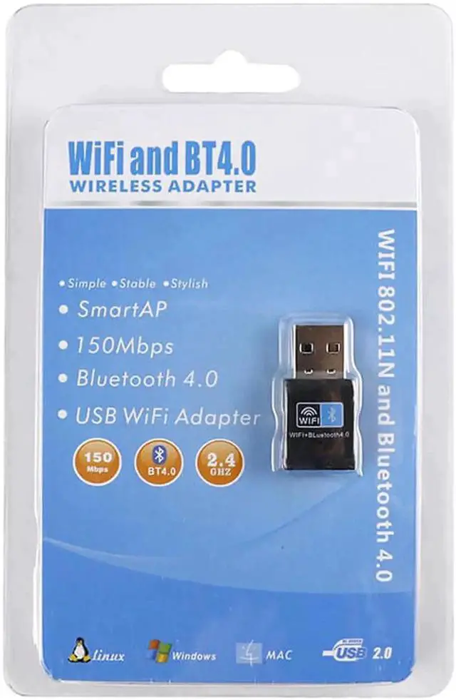 Alt view image 3 of 7 - JAENFONG USB WiFi Bluetooth Adapter 150Mbps Network Card Wireless Dongle Bluetooth 4.0 Portable Mini AP for PC Laptop Desktop 2.4GHz Band 802.11N Compatible with Windows 10 8 7 XP Vista Mac Linux
