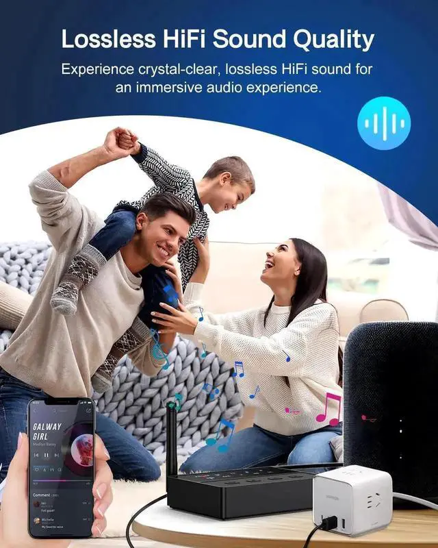 Alt view image 4 of 7 - JAENFONG Bluetooth 5.3 Transmitter for TV, aptX Low Latency HD Bluetooth Receiver for Home Stereo, Wireless Audio Adapter for 2 Headphones, AUX/RCA Bluetooth Adapter for Speaker Turntable Home Theater