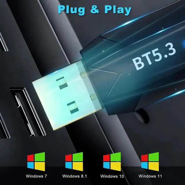 Alt view image 5 of 7 - Long Range USB Bluetooth 5.3 Adapter (EDR & BLE) for PC Desktop, 492FT/150M Bluetooth Wireless Dongle Transmitter for Windows 11/10/8.1/7 Computer, Pair Bluetooth Headset Headphones Mouse Keyboard