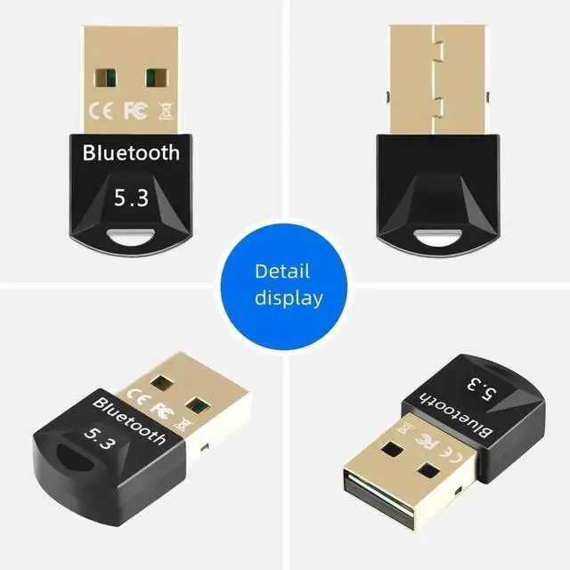 Alt view image 2 of 7 - JAENFONG Bluetooth 5.3 Adapter, Supports Windows 11/10/8.1/7,5.3+EDR USB Bluetooth Wireless Transmitter Receiver for Desktop, Laptop, Mouse, Keyboard, Printers, Headsets (Black)
