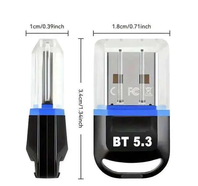 Alt view image 7 of 7 - JAENFONG USB Bluetooth 5.3 Adapter for PC, Plug & Play BT5.3 Bluetooth Dongle Receiver Long Range Support Windows 11/10/8.1 for Desktop Laptop Keyboard Mouse Headset (Red)