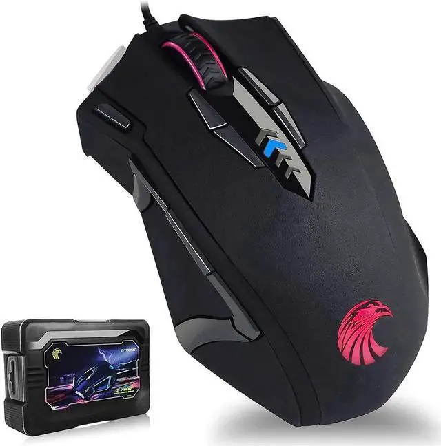 Main image of JAENFONG Gaming Mouse with 14 Programmable Buttons, E-YOOSO 10000 DPI High Precision Laser, Ergonomic Optical RGB Gaming Mice - Weight Tuning Set for Windows PC Gaming