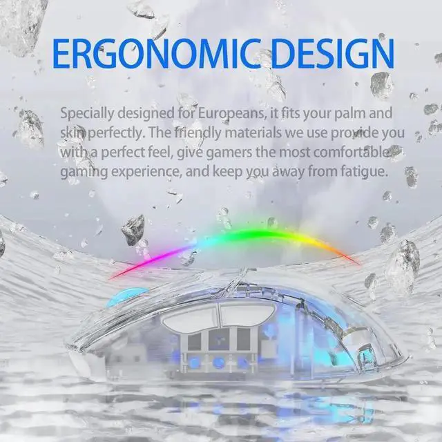 Alt view image 7 of 7 - USB Wired Gaming Mouse, PC Gaming Mice with Transparent Chroma 3D RGB Lighting, Max 1,2800 DPI High Precision, Multi-Button Ergonomic Design, Wired Computer Mice for Windows/Mac,PC,PS5, Laptopd