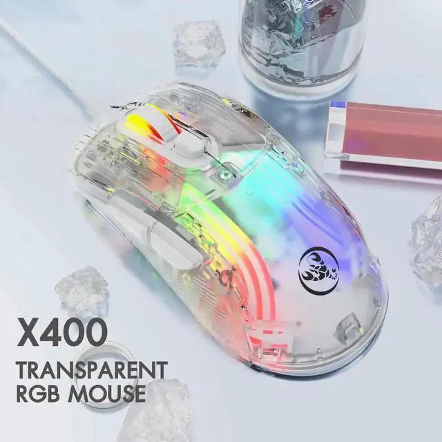 Alt view image 4 of 7 - USB Wired Gaming Mouse, PC Gaming Mice with Transparent Chroma 3D RGB Lighting, Max 1,2800 DPI High Precision, Multi-Button Ergonomic Design, Wired Computer Mice for Windows/Mac,PC,PS5, Laptopd