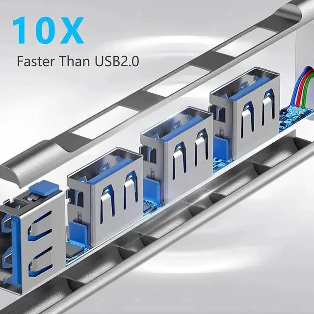 Alt view image 5 of 6 - JAENFONG USB C Hub 4 in 1, Type C to USB 3.0 USB 2.0 with USBC to USB A Adapter, 4 Ports Mini USB Docking Station Compatible with MacBook,iPad Pro,Dell HP Laptop,Phones