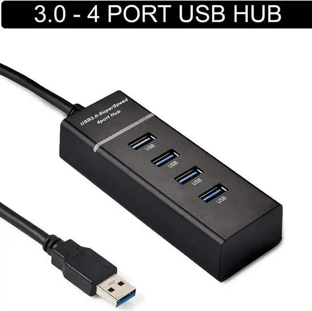 Main image of JAENFONG USB HUB 3.0 Powered Ultra Slim 4 Ports Super Speed Mini Smart Charger Charging Port Compact External AC Power Adapter Mac Mini, PC, Laptops