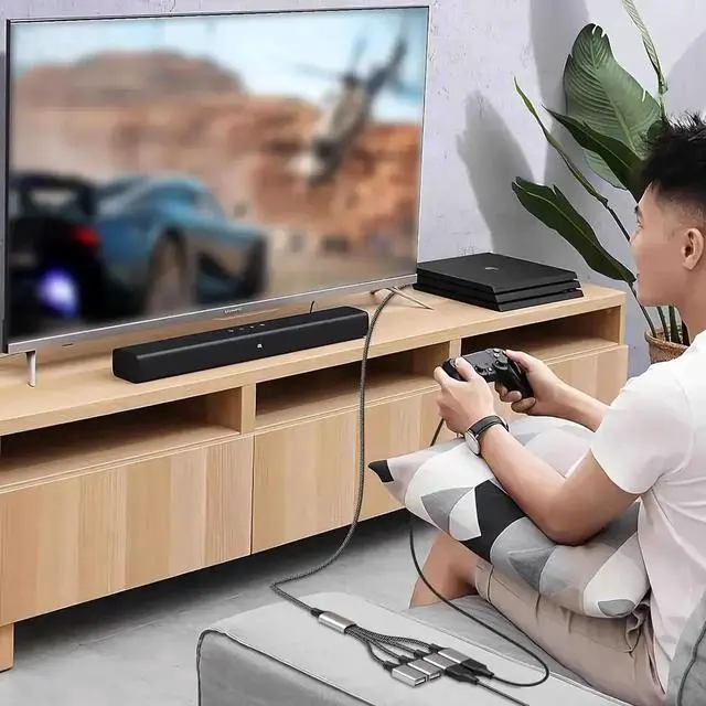 Alt view image 7 of 7 - JAENFONG USB Splitter USB 1 Male to 4 Female USB Hub Extension Cable, USB Splitter Adapter for Mac Macbook,Car,Xbox One Series X/S,Flash Drive,HDD,Laptop 0.8Feet