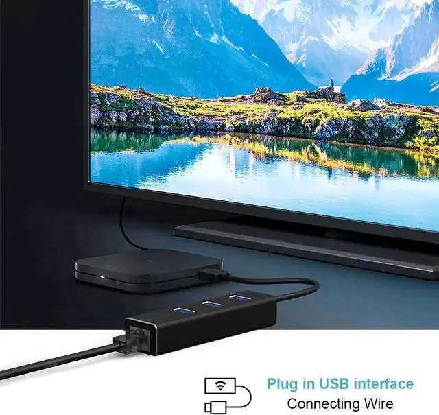 Alt view image 7 of 7 - USB 3.0 Hub, Aluminum USB to Ethernet Adapter with 3 USB 3.0 ports and RJ45 Gigabit Network LAN Port - 3xUSB3.0 Splitter Ethernet Network Adapter for Windows 10, 8.1, 8, 7, Vista, XP, Linux, Mac OS X