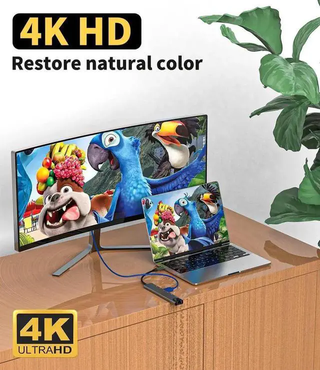 Alt view image 5 of 7 - JAENFONG 8 in1 USB C Hub to Adapter RJ45 100mbps Laptop Docking Station Splitter, for Multiport Adapter for Dell HP MacBook pro iPhone15 Pro Max iPad Pro Air SD TF RJ45 USB Extender Hub PD