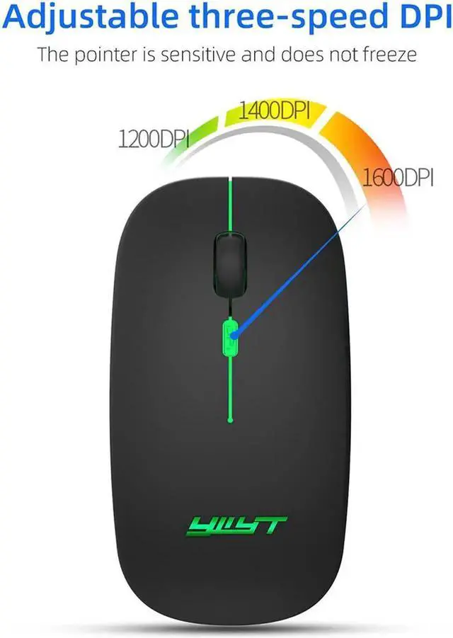 Alt view image 4 of 7 - JAENFONG Rechargeable Silent Wireless Mouse Ergonomic Gaming Mouse Bluetooth + 2.4g Dual Mode Wireless Mouse Computer Mouse Gamer Mice With Backlight For PC Laptop