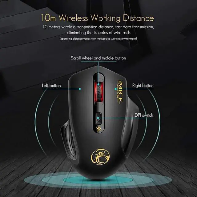 Alt view image 2 of 7 - Wireless Mouse, 2.4G USB Wireless Mice Ergonomic Optical Silent Mouse with Nano Receiver, Noiseless Click Cordless Mouse 3 Levels DPI Adjustable for Laptop,PC,Windows,Mac, Home&Office, Black