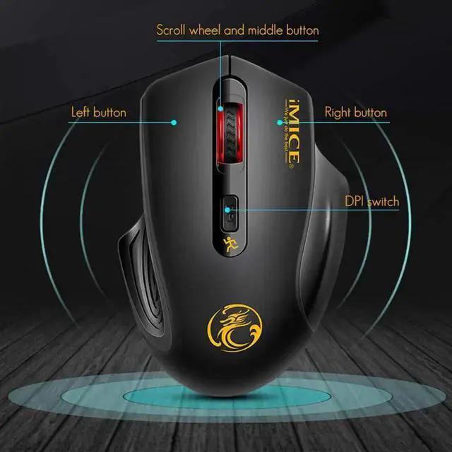 Alt view image 5 of 7 - Ergonomic Wireless Silent PC Mouse - 2.4Ghz Wireless Mouse, 1600 dpi Dpi Three-Speed Adjustment, Comfortable to Hold Pc Gaming Mice, Smart and Point-Saving Home Office Accessories